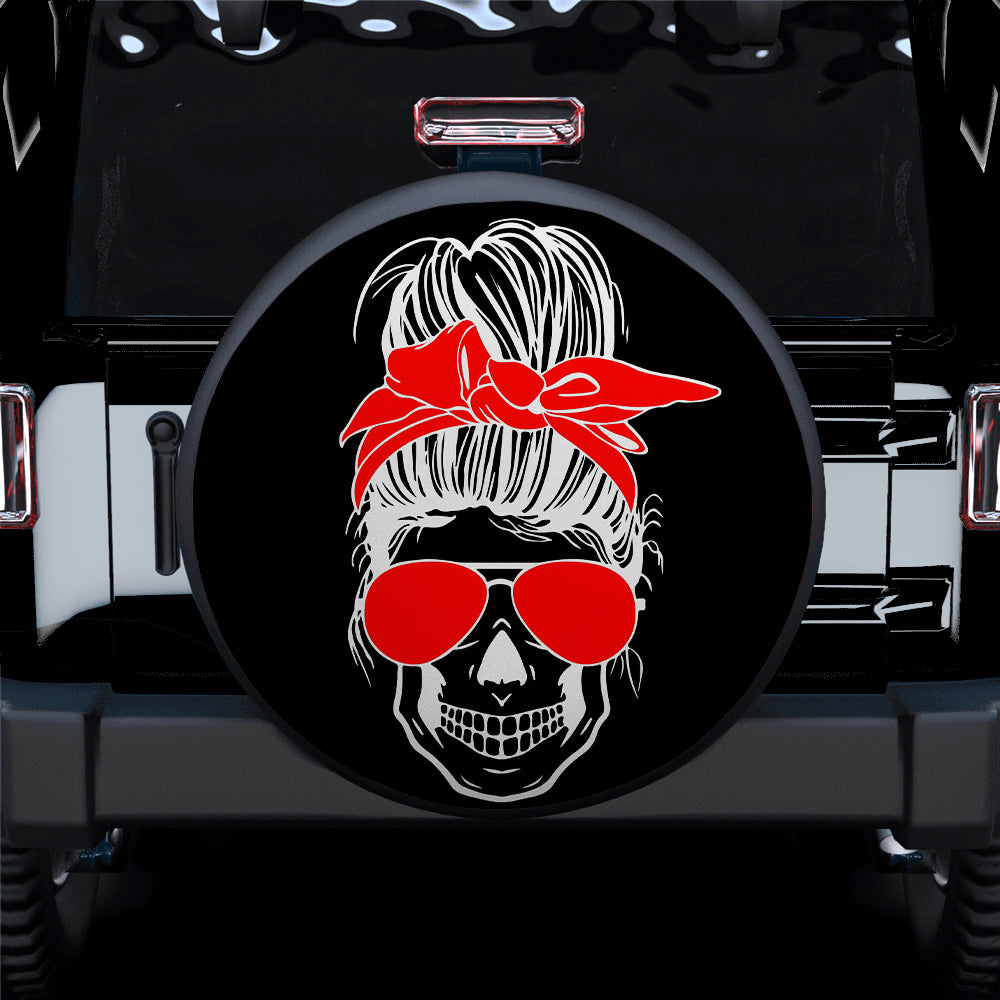 Girl Skull Red Car Spare Tire Cover