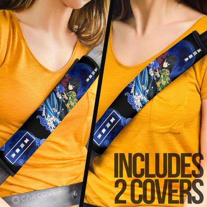 Giyuu Tomioka Seat Belt Covers Custom Anime Demon Slayer Car Accessories