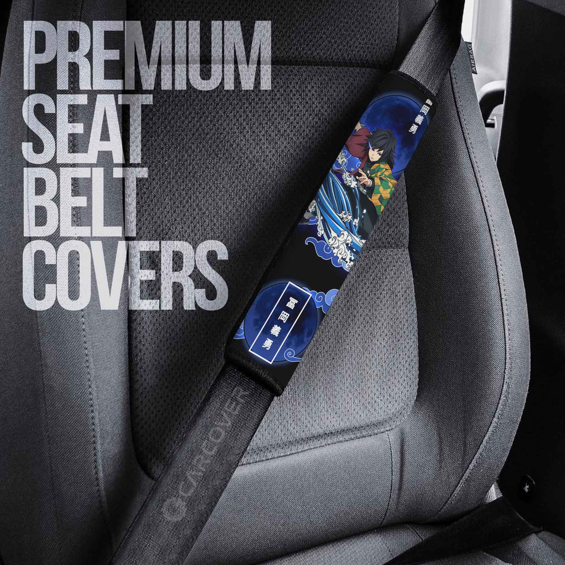 Giyuu Tomioka Seat Belt Covers Custom Anime Demon Slayer Car Accessories