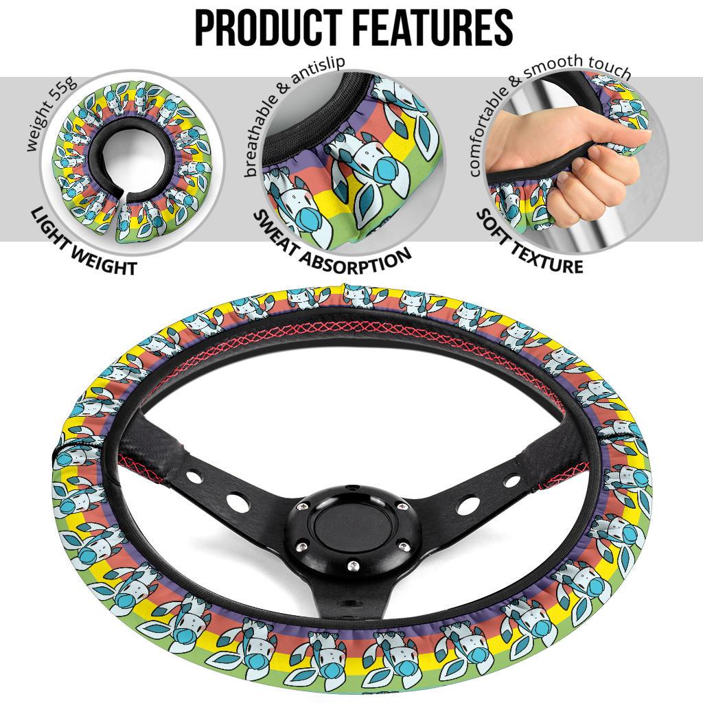 Glaceon Anime Custom Car Steering Wheel Cover