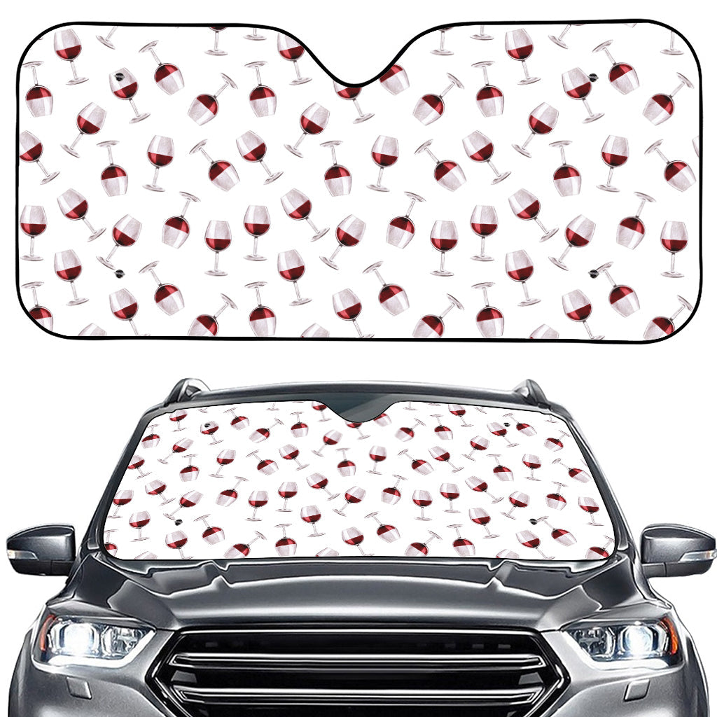 Glasses Of Wine Pattern Print Car Windshield Sun Shade