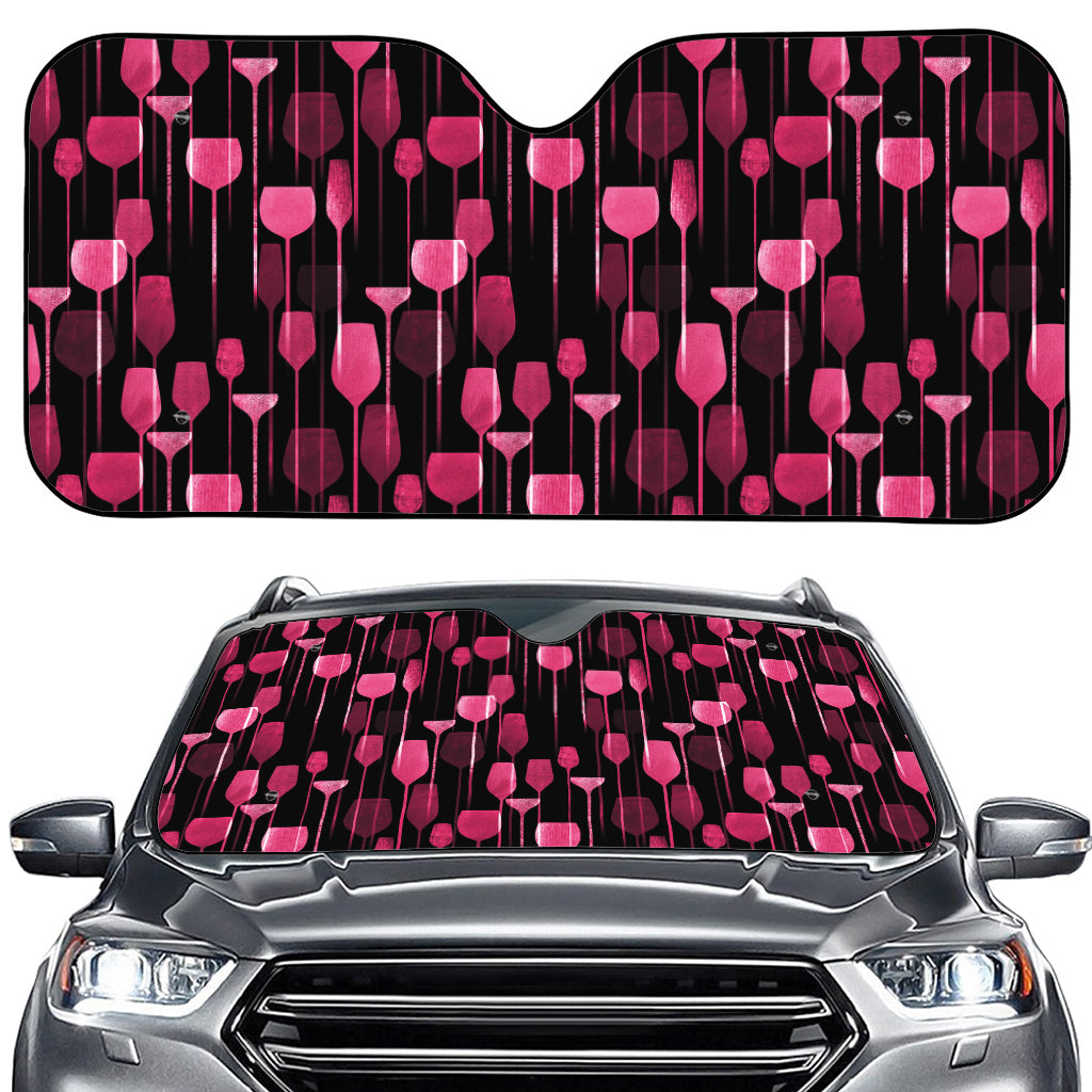 Glasses Of Wine Print Car Windshield Sun Shade