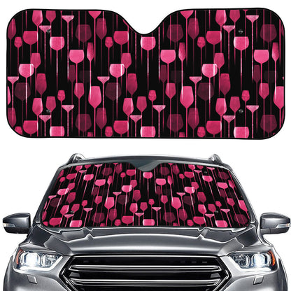 Glasses Of Wine Print Car Windshield Sun Shade