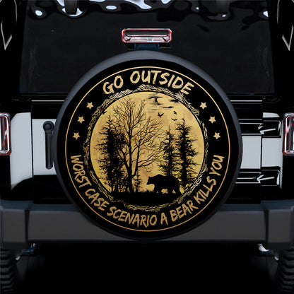 Go Outside Bear Car Spare Tire Cover