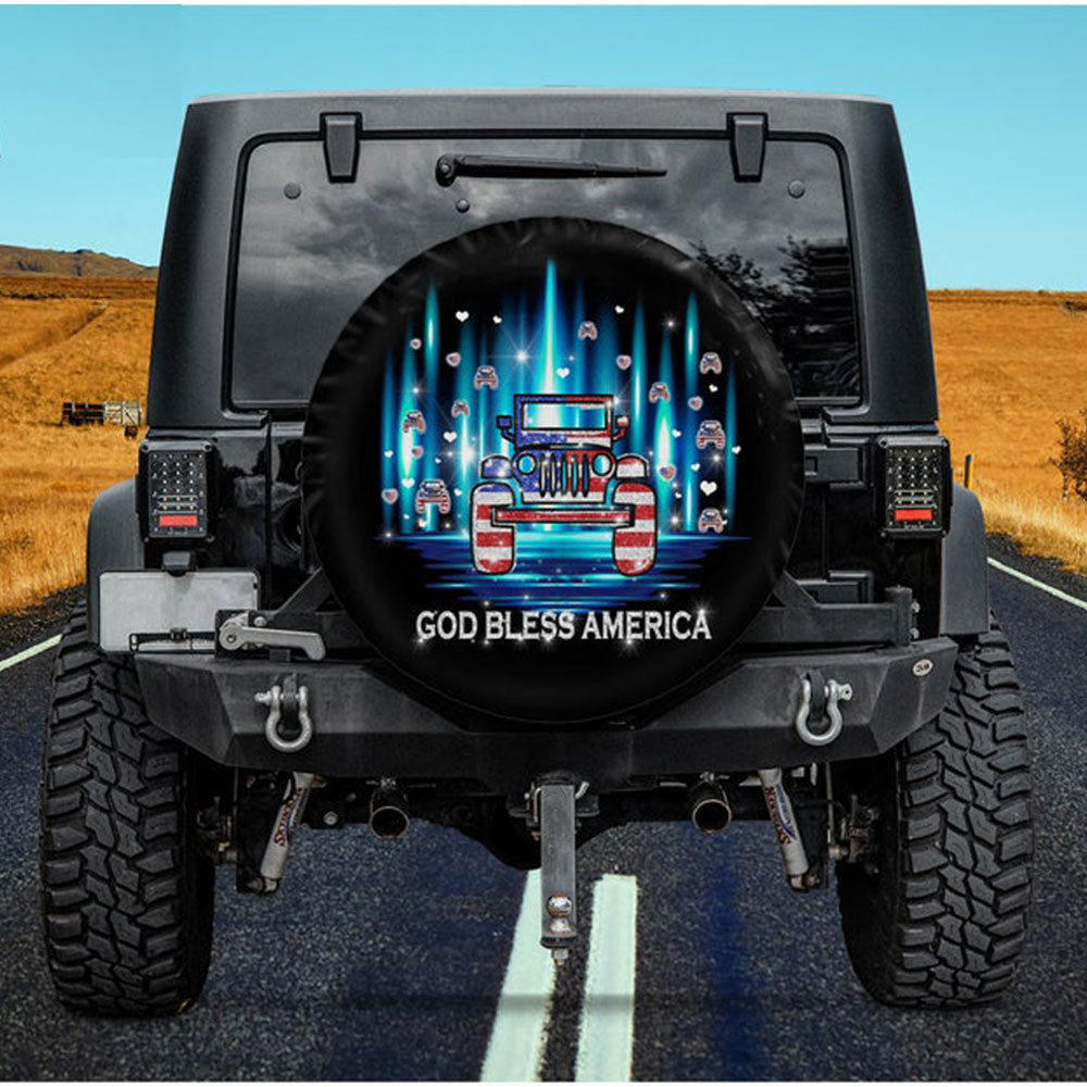 God Bless America Jeep Car Spare Tire Cover