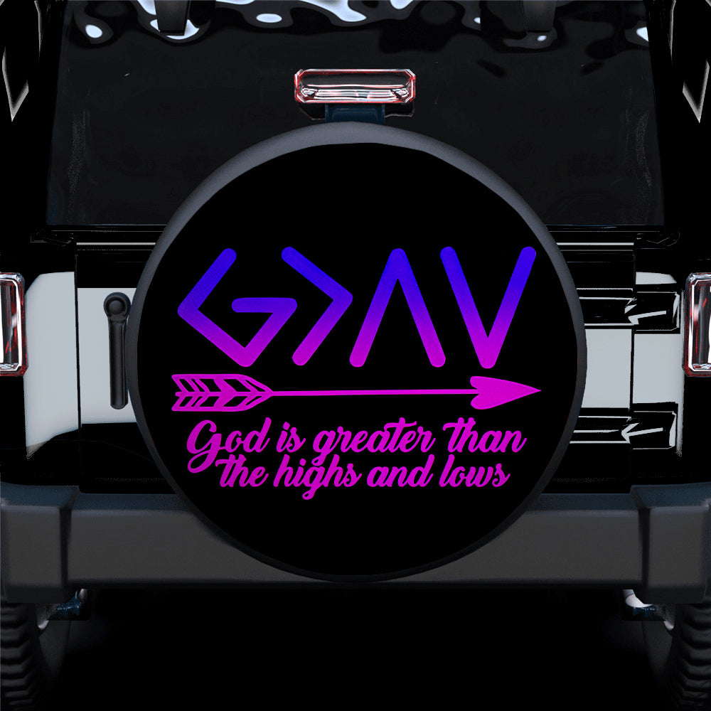 God Is Greater Than The Highs And Lows Jeep Car Spare Tire Cover