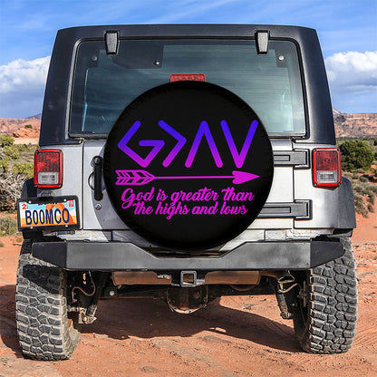 God Is Greater Than The Highs And Lows Jeep Car Spare Tire Cover