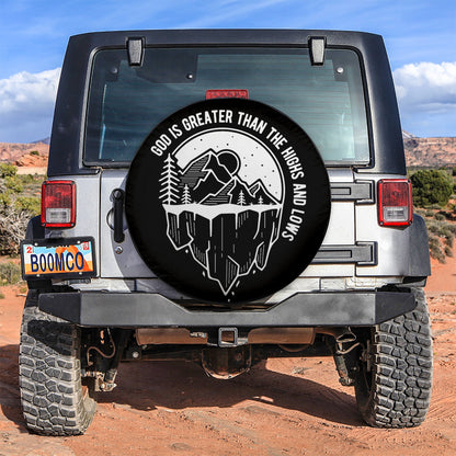 God Is Greater Than The Highs And Lows Jeep Car Spare Tire Cover