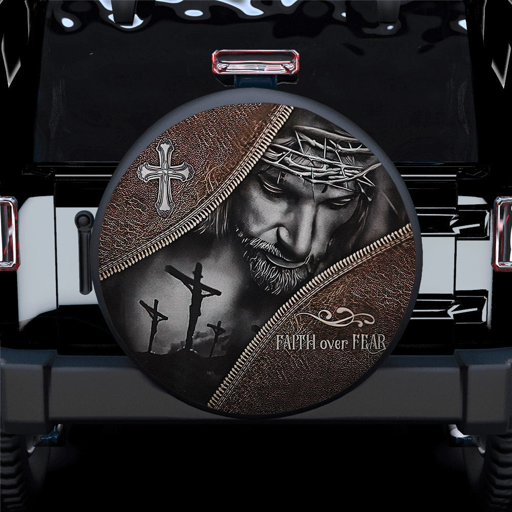 God Jesus Faith Of Fear Jeep Car Spare Tire Cover