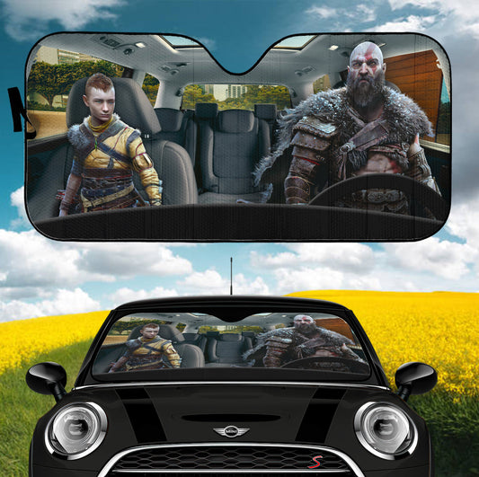 God Of War Kratos And Atreus Car Auto Sunshades