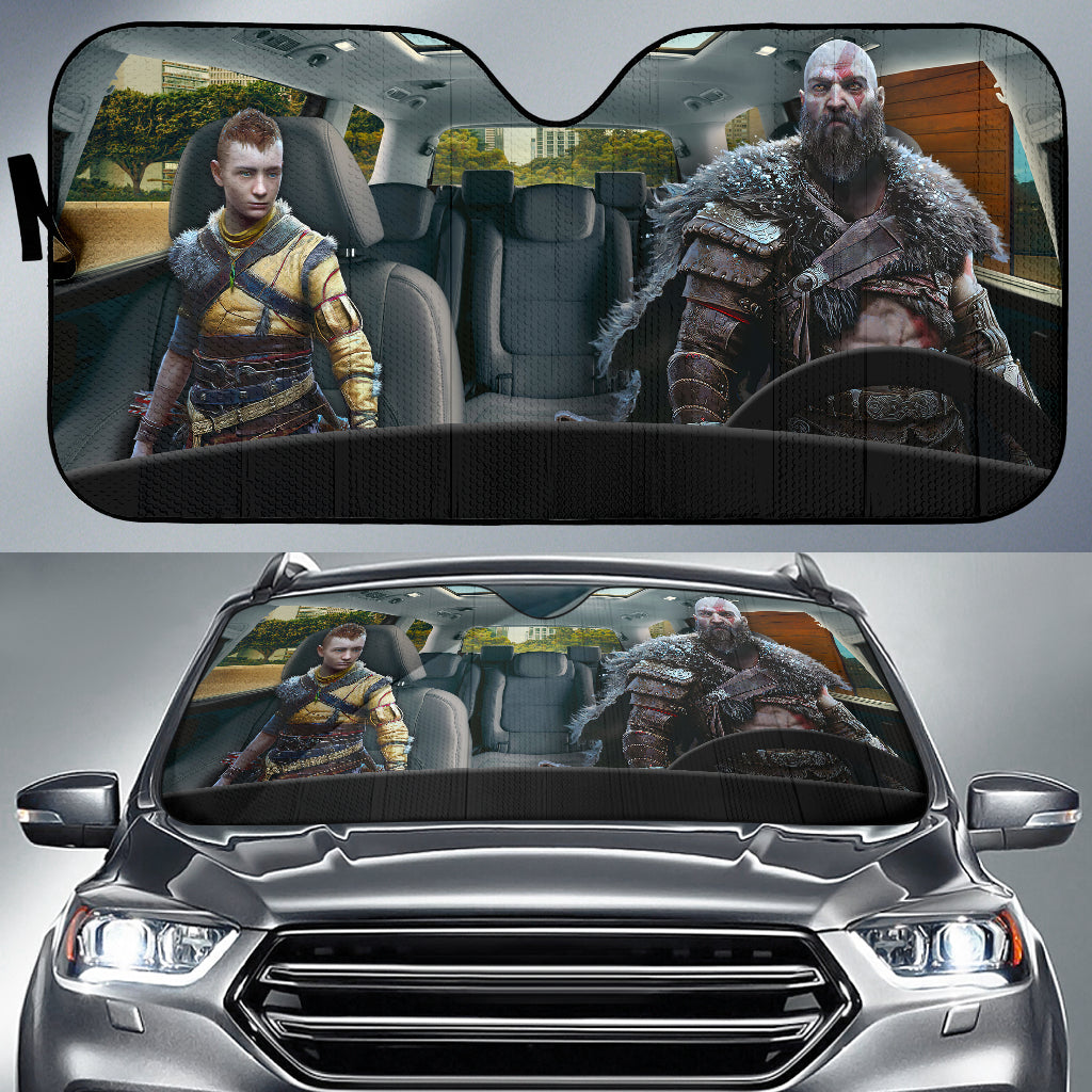 God Of War Kratos And Atreus Car Auto Sunshades