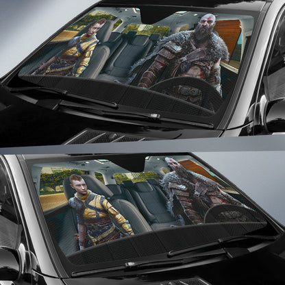 God Of War Kratos And Atreus Car Auto Sunshades