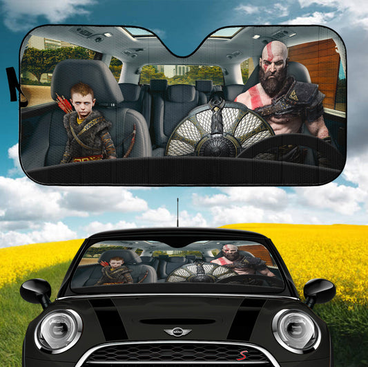 God Of War Kratos Atreus Car Auto Sunshades