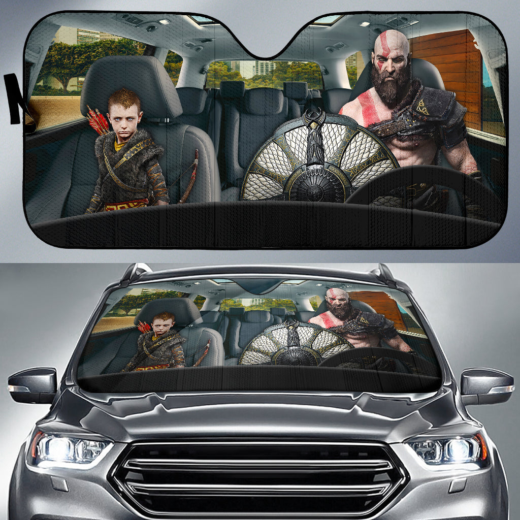 God Of War Kratos Atreus Car Auto Sunshades