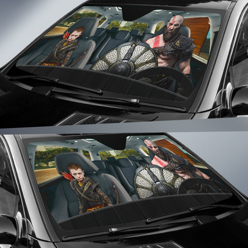 God Of War Kratos Atreus Car Auto Sunshades