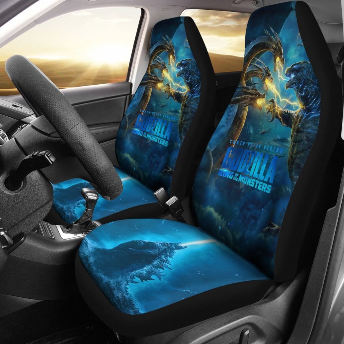 Godzilla Fight King Ghidorah Car Seat Covers Universal Fit 225721