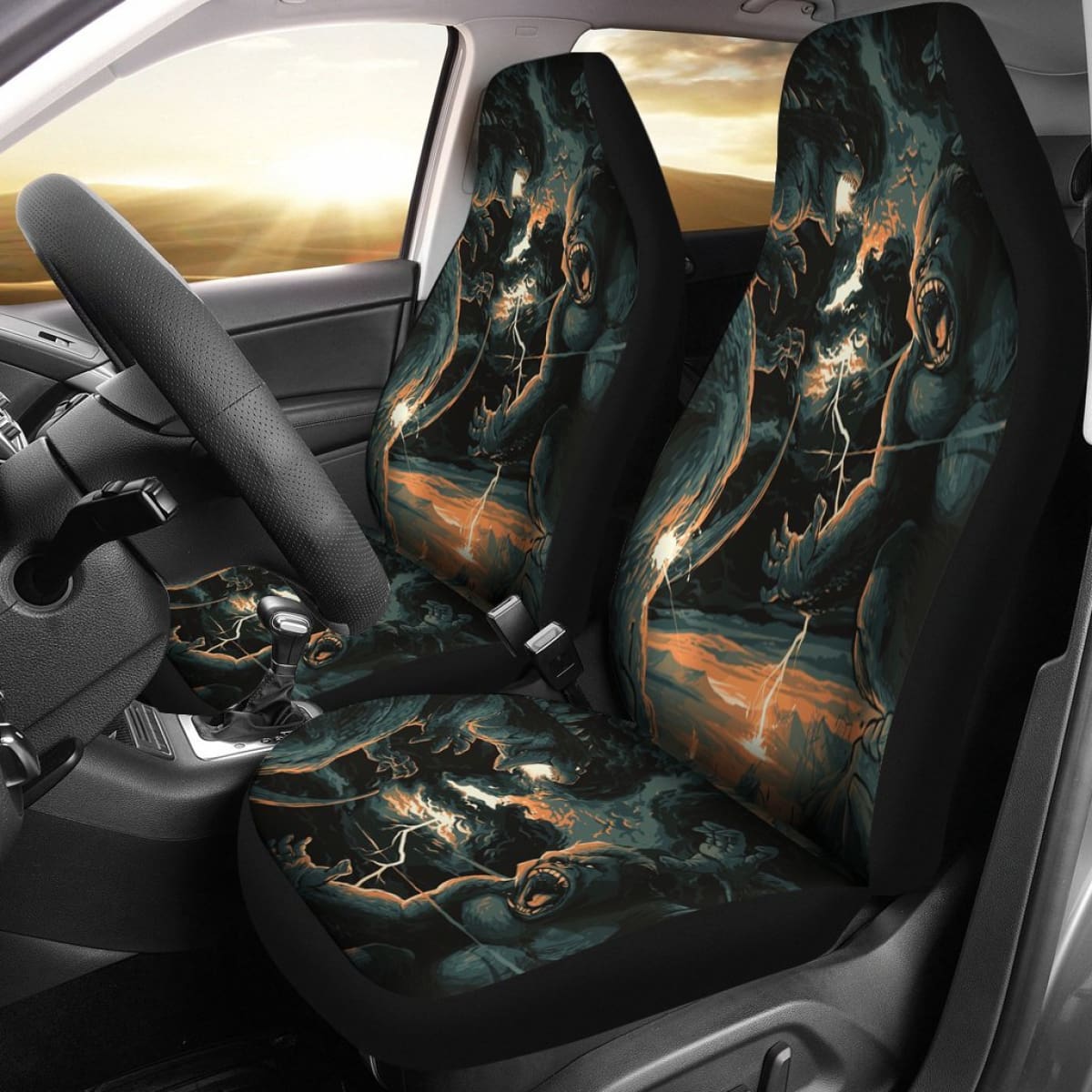 Godzilla Fight King Kong 2020 Seat Covers Amazing Best Gift Ideas 2020 Universal Fit 090505