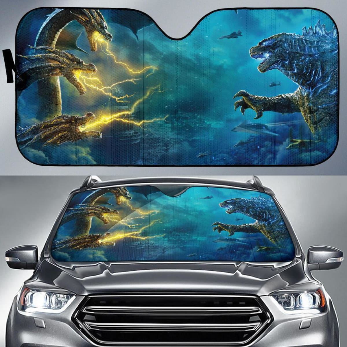 Godzilla Vs King Ghidorah Auto Sun Shade Nh07 Universal Fit 111204