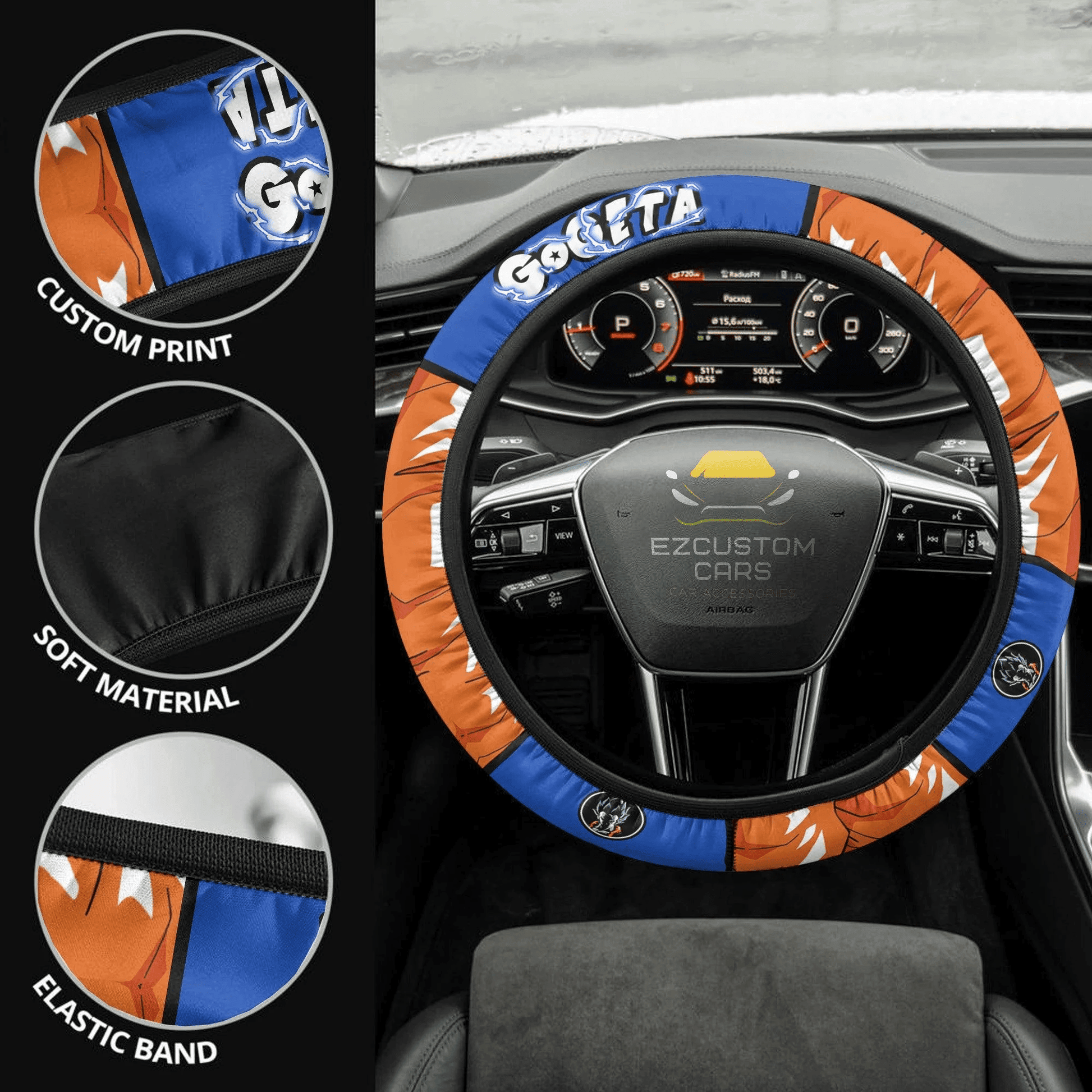 Gogeta Anime Steering Wheel Cover Custom Dragon Ball Anime Car Accessories