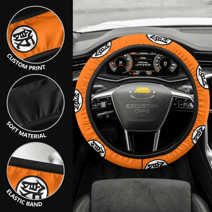 Gohan Kanji Anime Steering Wheel Cover Custom Dragon Ball Anime Car Accessories