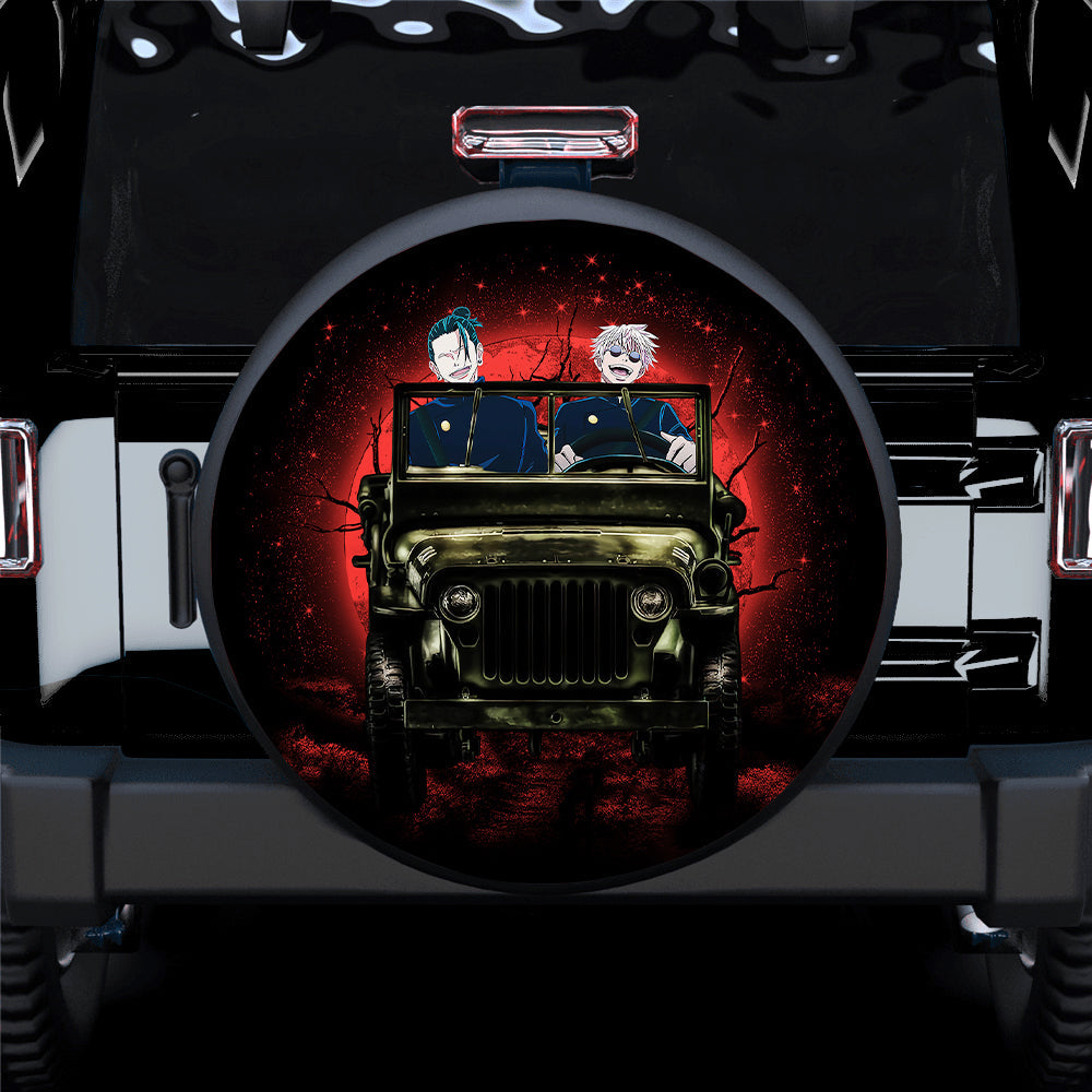 Gojo Geto Jujutsu Kaisen Ride Jeep Halloween Funny Anime Car Spare Tire Cover