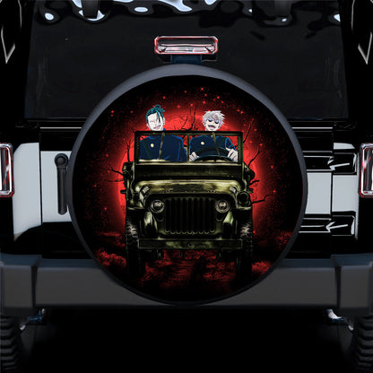 Gojo Geto Jujutsu Kaisen Ride Jeep Halloween Funny Anime Car Spare Tire Cover