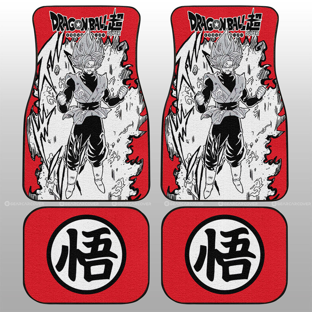 Goku Black Rose Car Floor Mats Custom Dragon Ball Anime Car Accessories Manga Style For Fans
