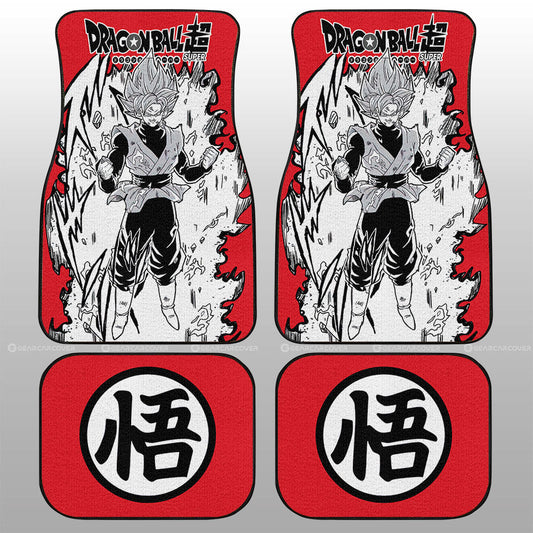 Goku Black Rose Car Floor Mats Custom Dragon Ball Anime Car Accessories Manga Style For Fans