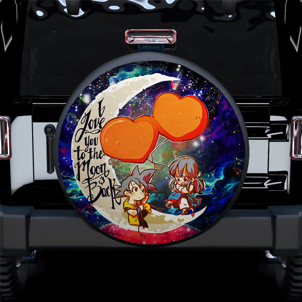 Goku Chichi Dragon Ball Love You To The Moon Galaxy Car Spare Tire Cover