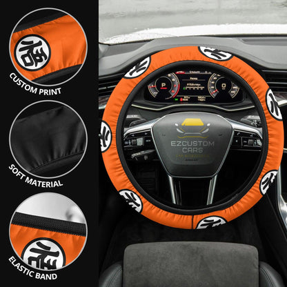 Goku Kanji Anime Steering Wheel Cover Custom Dragon Ball Anime Car Accessories