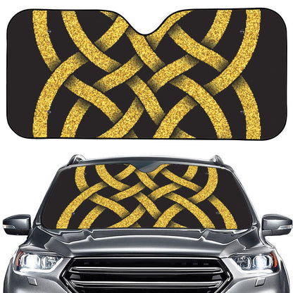 Gold Celtic Knot Symbol Print Car Windshield Sun Shade