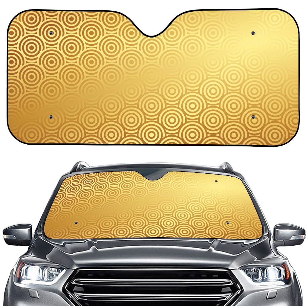 Gold Chinese Pattern Print Car Windshield Sun Shade