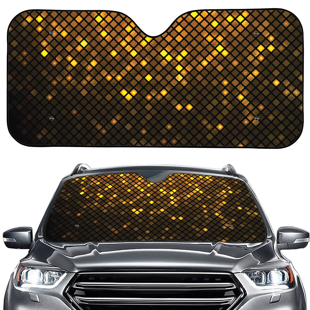 Gold Disco Lights Pattern Print Car Windshield Sun Shade