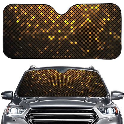 Gold Disco Lights Pattern Print Car Windshield Sun Shade
