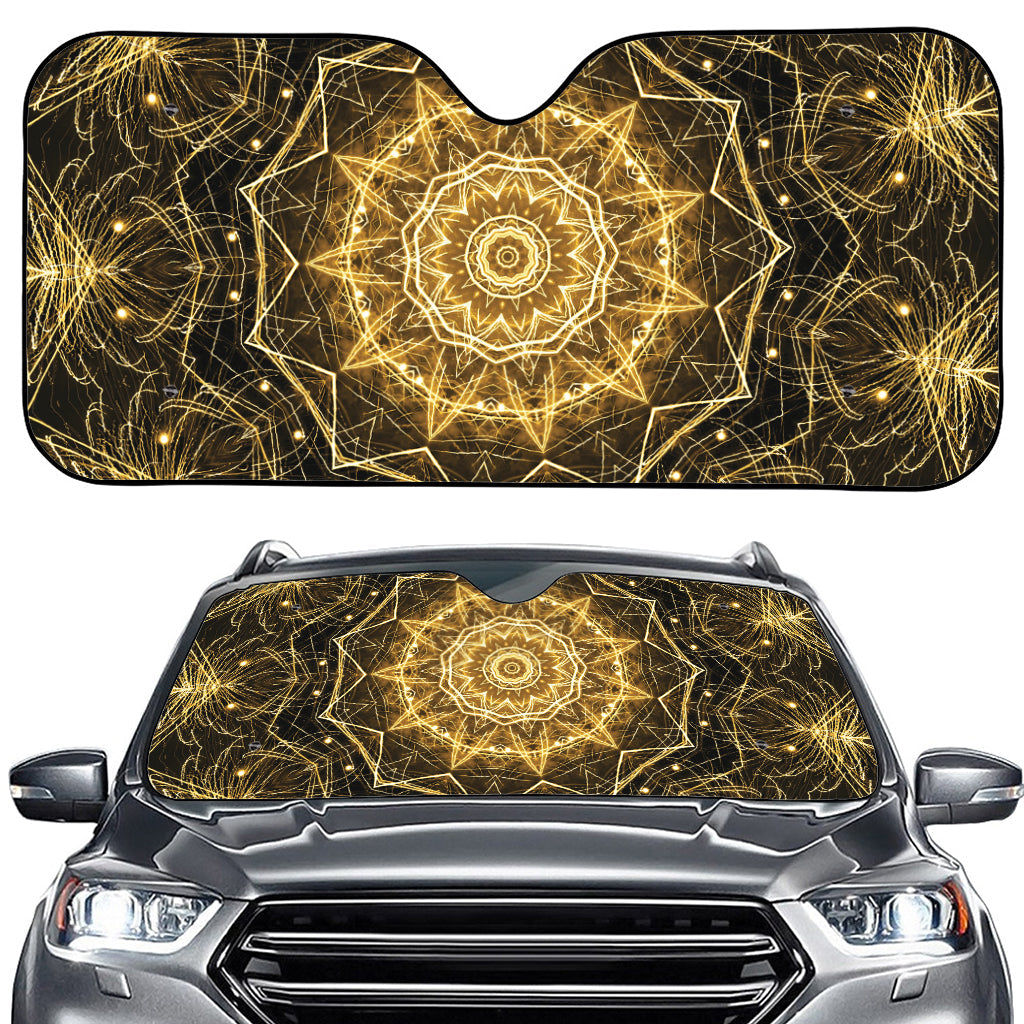 Gold Kaleidoscope Print Car Windshield Sun Shade