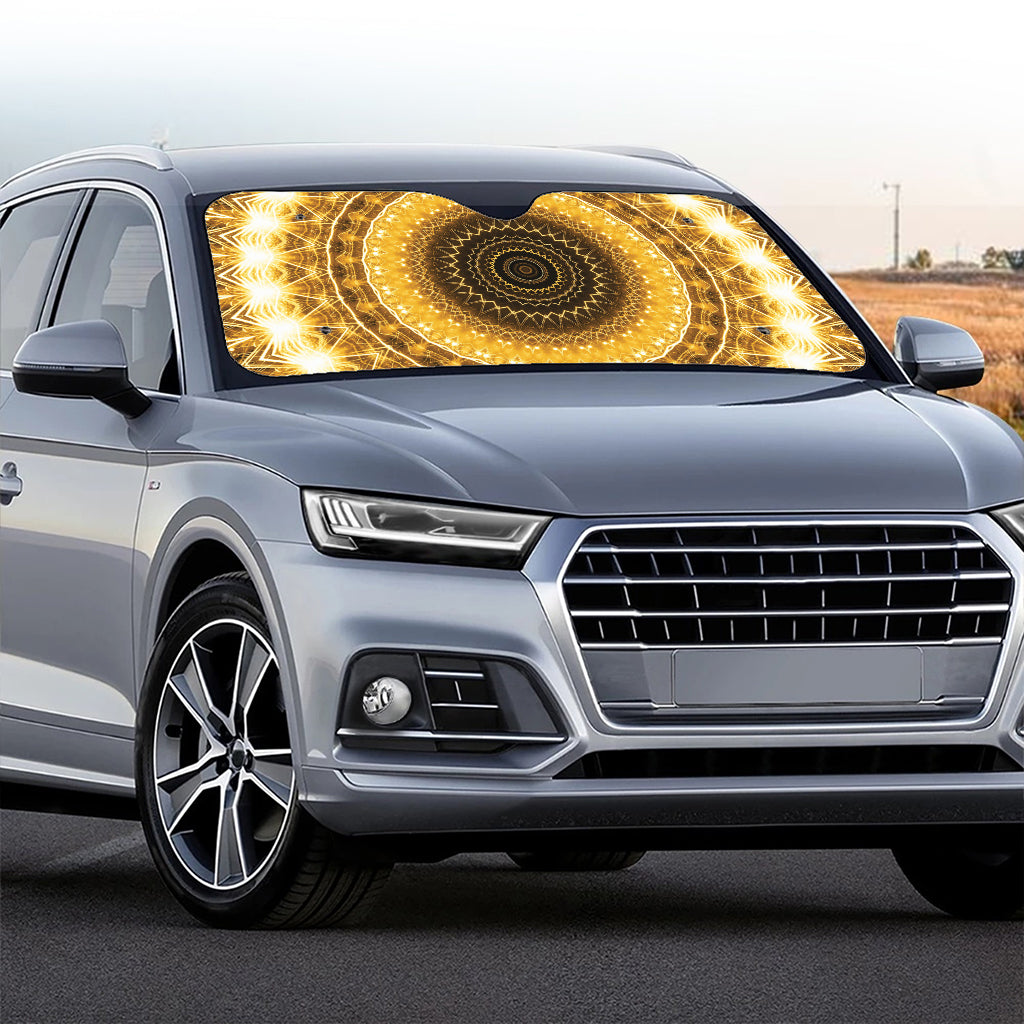 Gold Lights Kaleidoscope Print Car Windshield Sun Shade