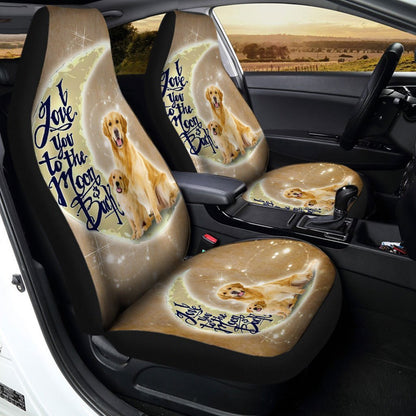 Golden Retriever Car Seat Covers Custom I Love You To The Moon And Back Car Accessories
