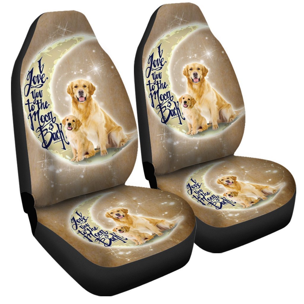 Golden Retriever Car Seat Covers Custom I Love You To The Moon And Back Car Accessories