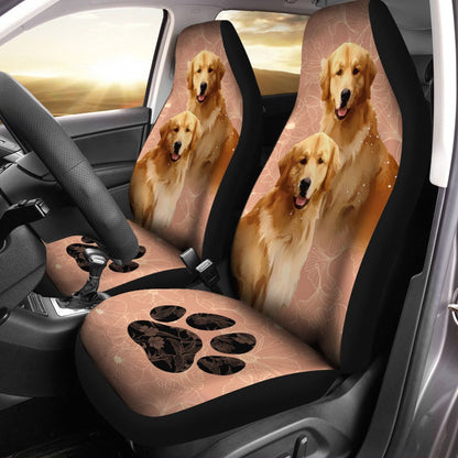 Golden Retriever Car Seat Covers Custom Vintage Car Accessories For Dog Lovers