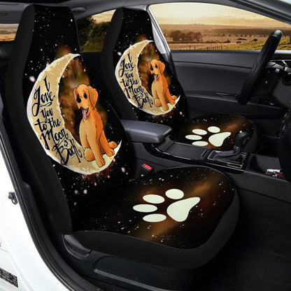 Golden Retriever Car Seat Covers I Love You To The Moon and Back Cute Car Accessories