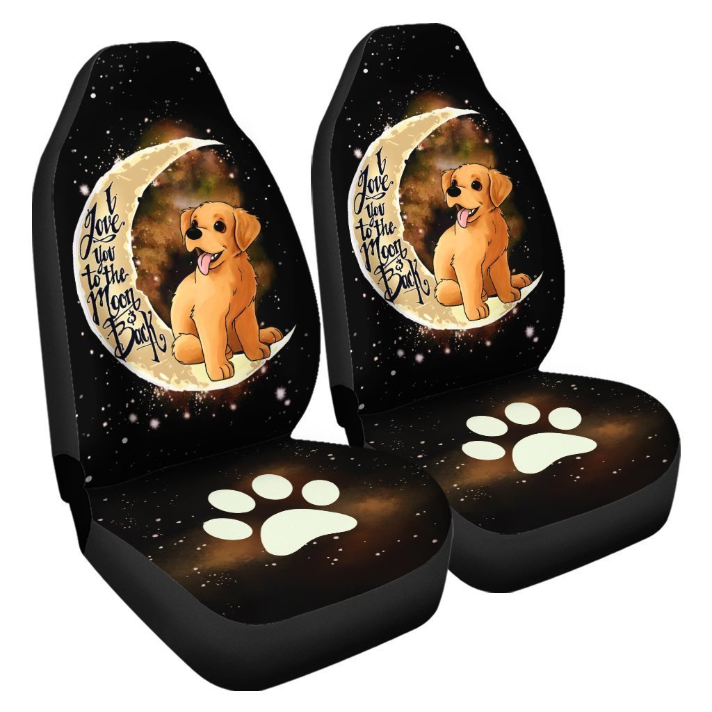 Golden Retriever Car Seat Covers I Love You To The Moon and Back Cute Car Accessories