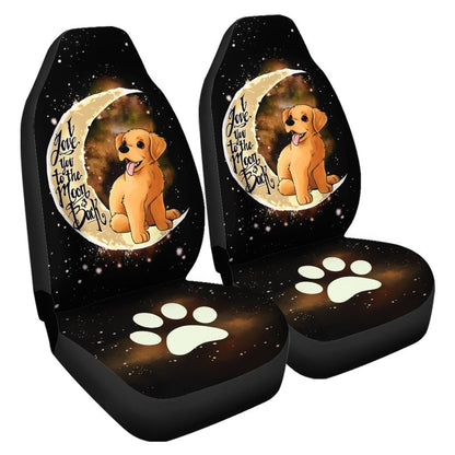 Golden Retriever Car Seat Covers I Love You To The Moon and Back Cute Car Accessories