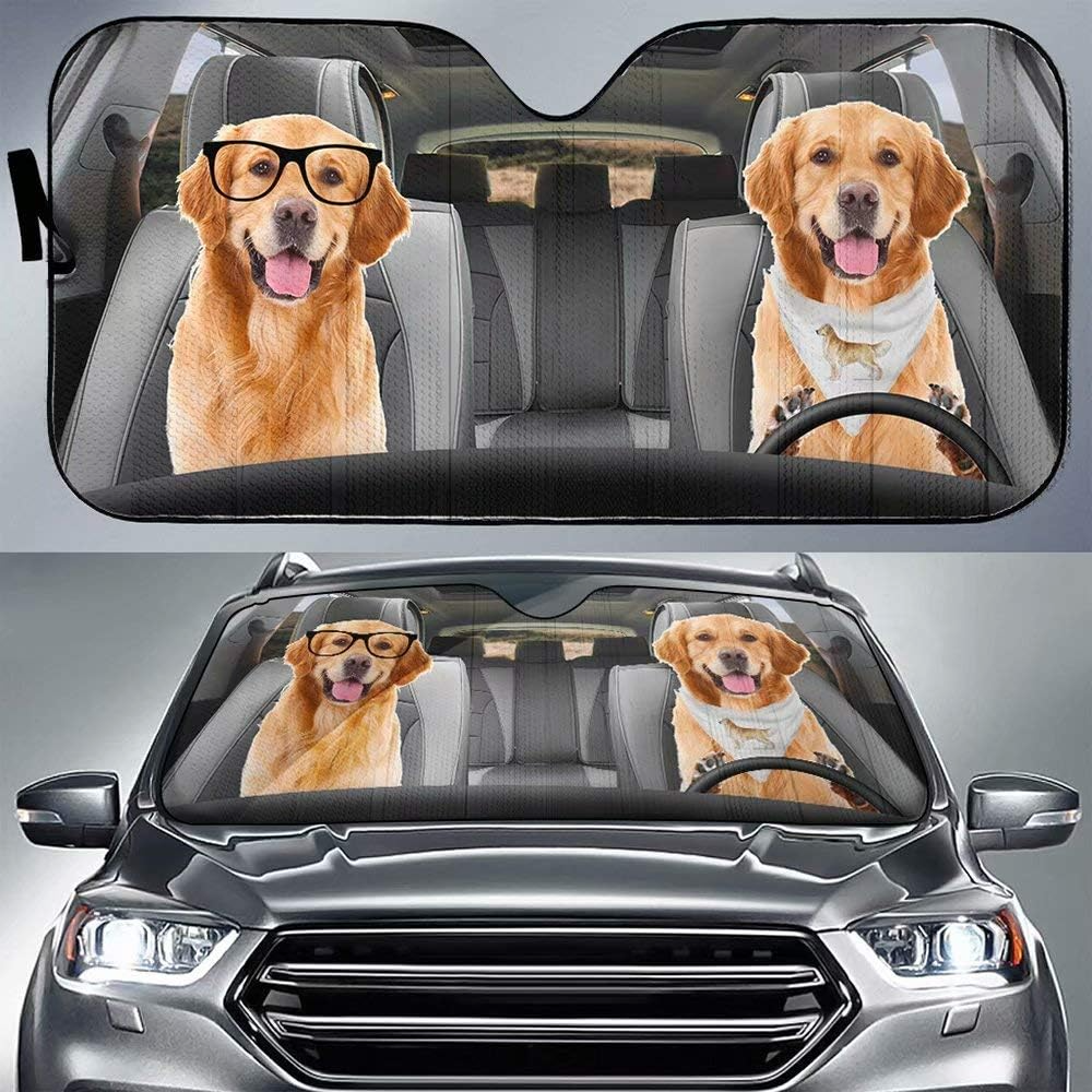 Golden Retriever Dog Car Windshield Sunshade