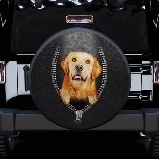 Golden Retriever Zipper Car Car Spare Tire Cover