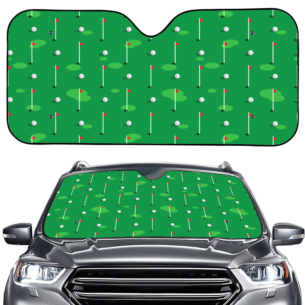 Golf Course Pattern Print Car Windshield Sun Shade