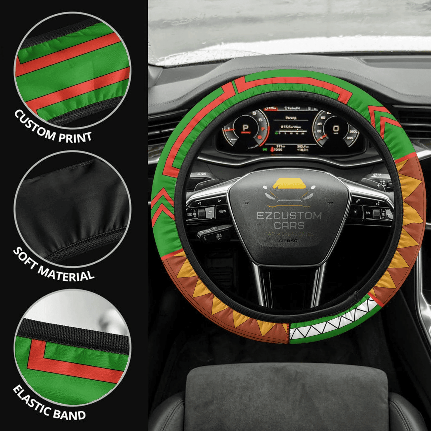 Gon Freecss Anime Steering Wheel Cover Custom Anime Hunter x Hunter Car Accessories
