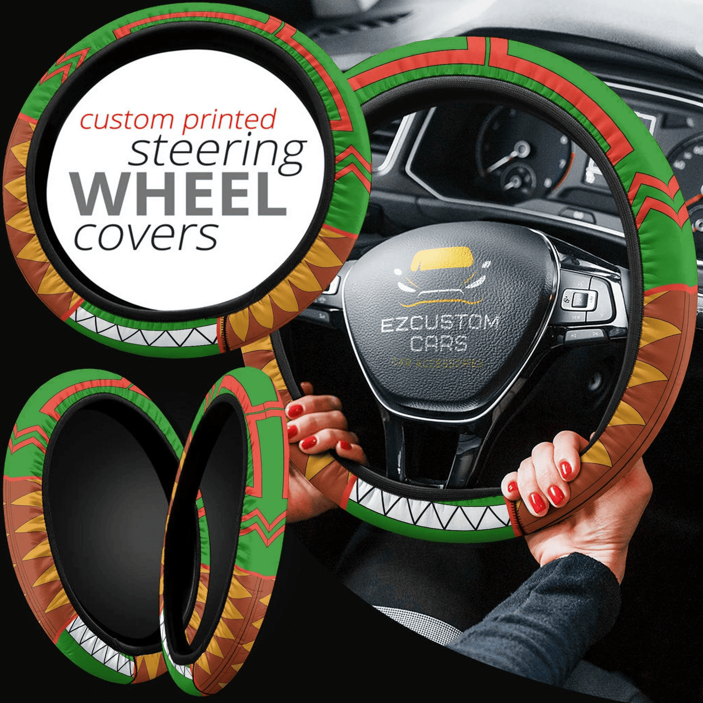Gon Freecss Anime Steering Wheel Cover Custom Anime Hunter x Hunter Car Accessories