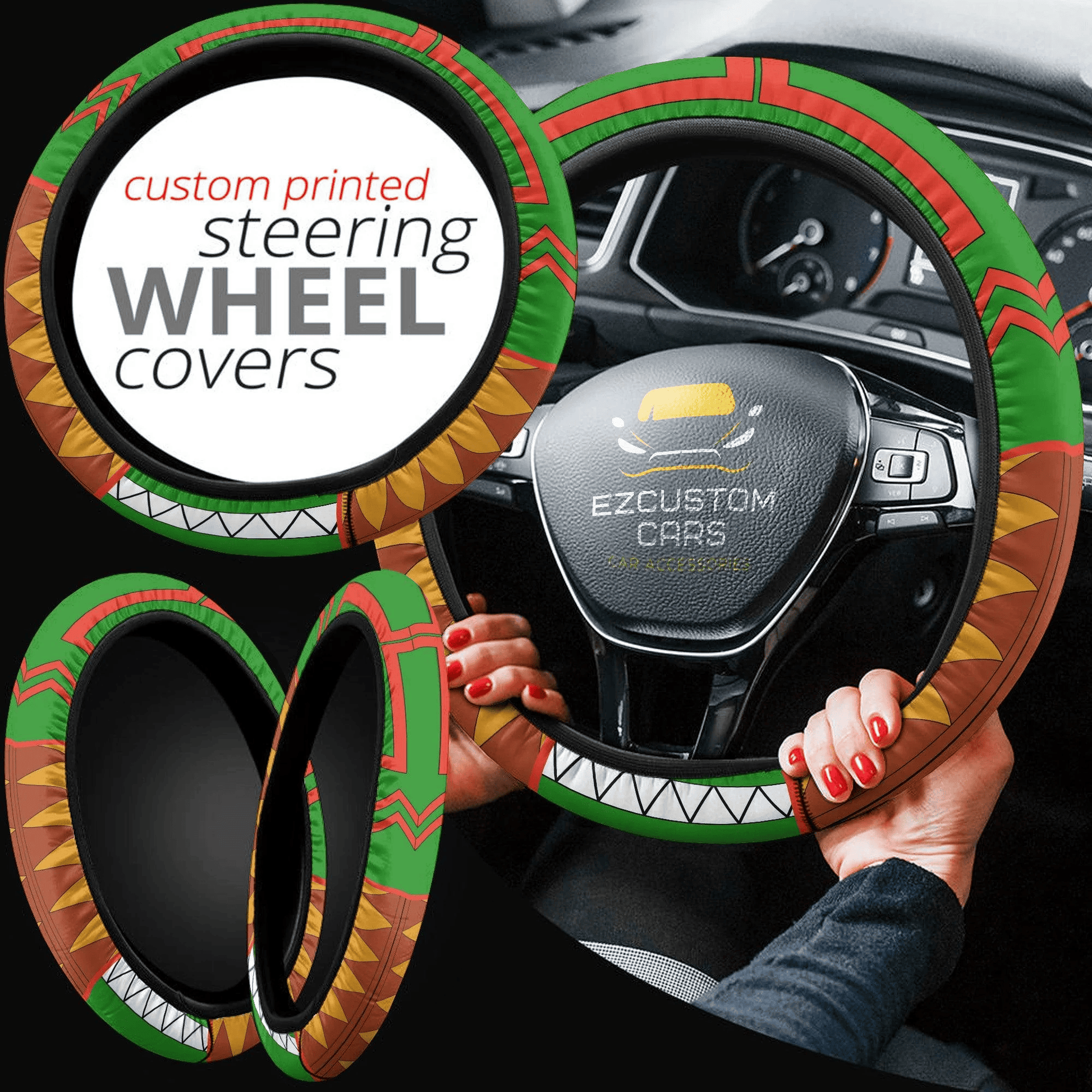 Gon Freecss Anime Steering Wheel Cover Custom Anime Hunter x Hunter Car Accessories
