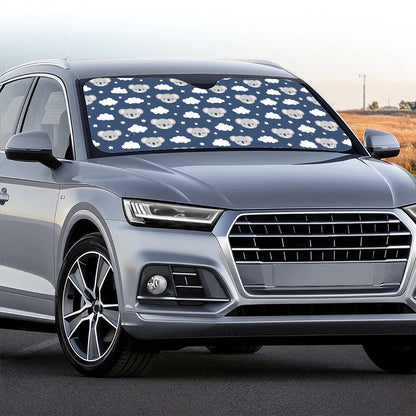 Good Night Koala Pattern Print Car Windshield Sun Shade