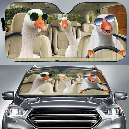 Goose Car All Over Printed 3D Sun Shade